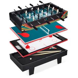 Best Choice Products 4-in-1 Multi Game Table, Childrens Arcade Set w/ Pool Billiards, Air Hockey, Foosball