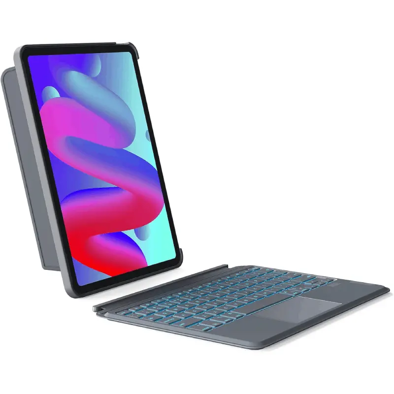 Inateck for iPad Pro 11-inch(1st/2nd/3rd/4th Generation), Air 11" M3/M2, Air 6(M3/M2)/ 5/4 10.9 inch (2022/2020)- Detachable iPad Keyboard Case with 7-Color Backlight and Touchpad, Fold Series KB04111 Rechargeable Ultra-Thin Wireless Keyboard