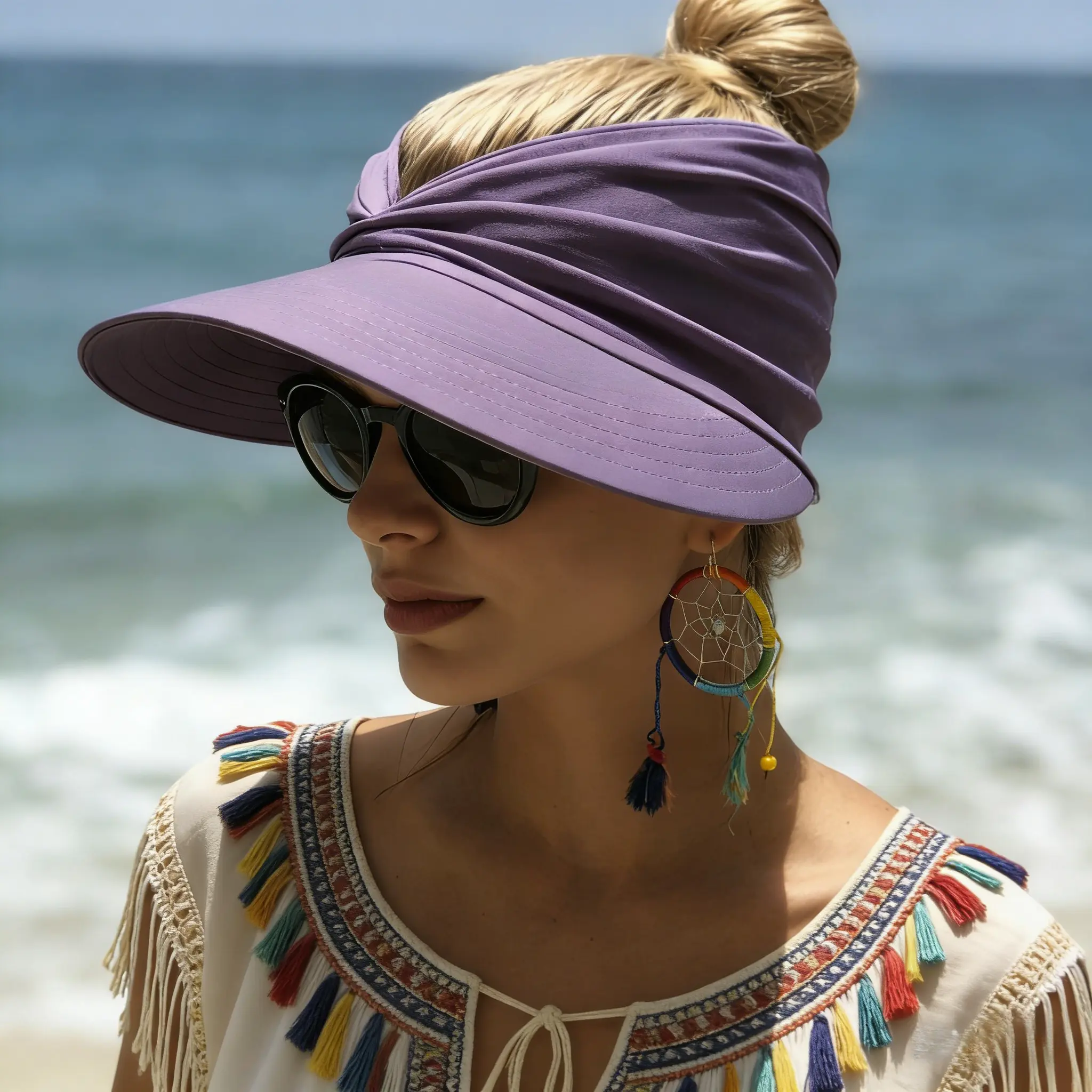 Women's' empty top pleated sun hat, large brimmed duckbill hat, breathable beach vacation sun hat, outdoor UV protection essential summer wide brimmed sun hat