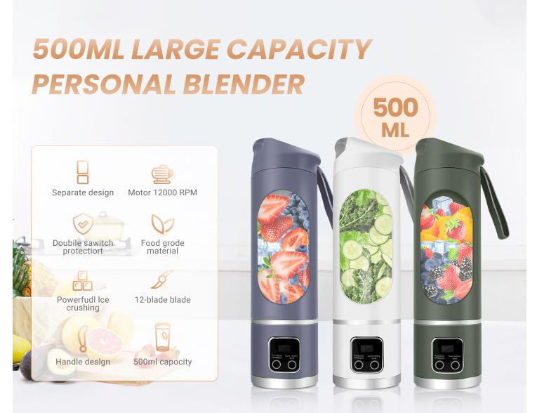 Portable blenders! USB-rechargeable and compact—make smoothies anytime, anywhere. Perfect for travel, back-to-school, and the gym! Leak-proof design. Make smoothies and baby food in seconds. Cup-style juicer. Rechargeable mini vegetable blender.