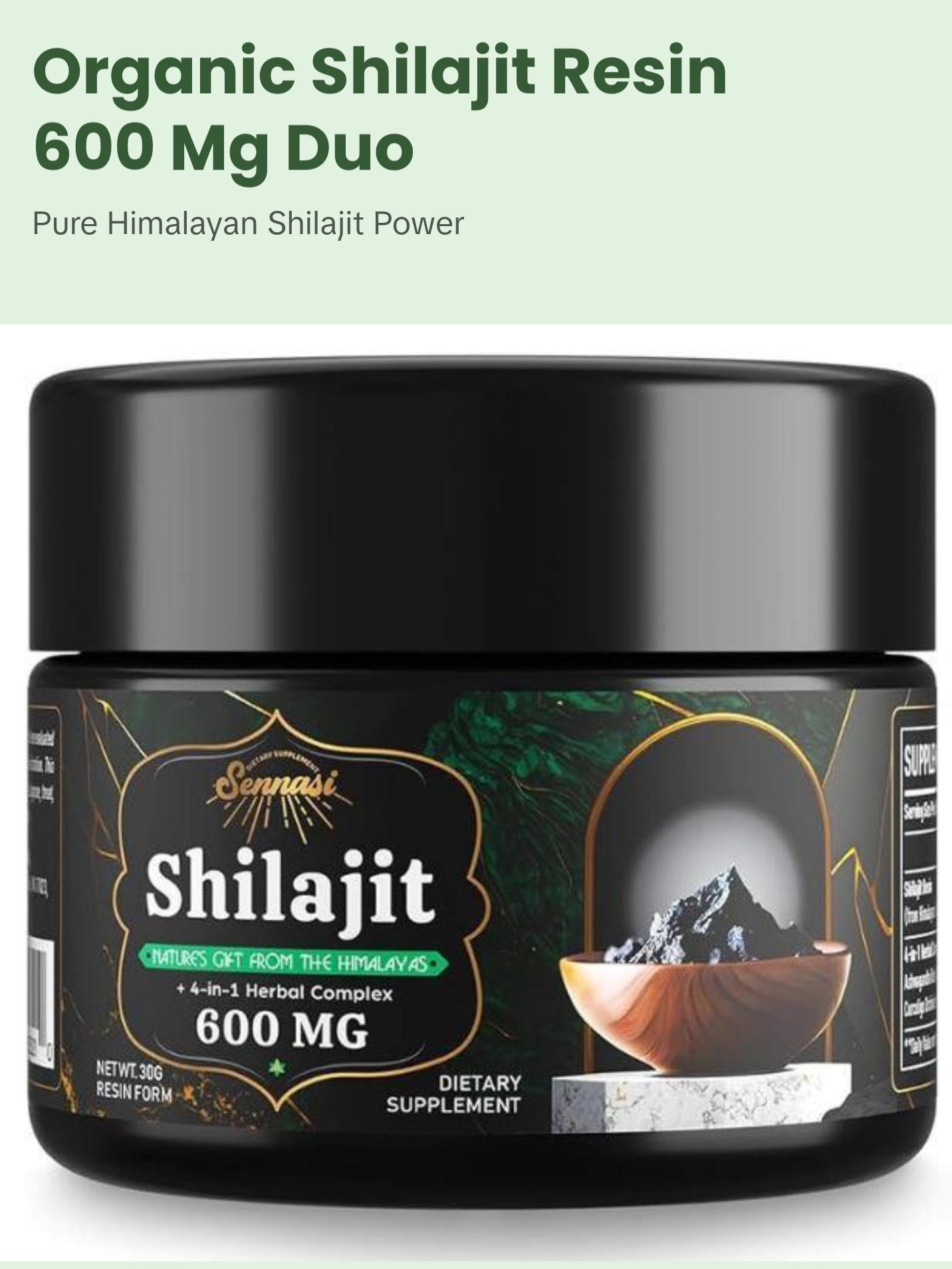 Shilajit Pure Himalayan Organic Shilajit Resin 600 MG (2 Pack)