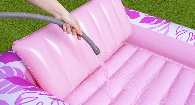 Sloosh-L/XL Inflatable Tanning Pool Lounge Float With Cup Holder, 70"X46"/85″ x 57″ More Large Sun Tan Tub Adult Pool Floats Raft Valentine's Day Gifts for Kids