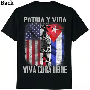 Vintage Cuban Cotton TShirt Featuring Patria Y Vida VivaCuba Libre Slogan