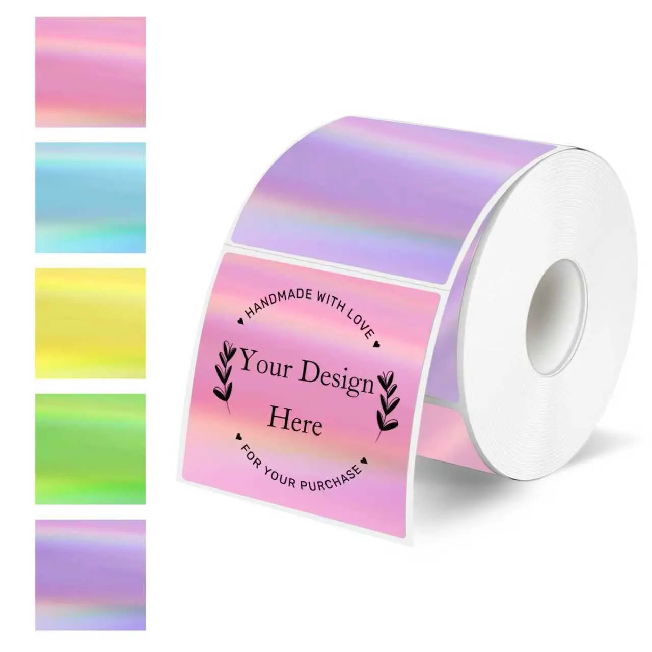 STARBOLING 2"x2" Square Direct Thermal Holographic Glitter Adhesive Labels & Stickers - 200 per Roll, Self-Adhesive Office Stationery for Price Tags, Barcodes, DIY Logos, Small Businesses,back to school haul,college school supplies,back to school shopping