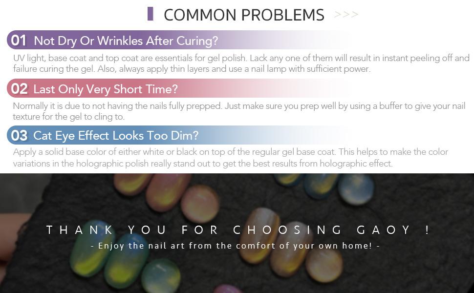 GAOY Cosmic Light-Year Glitter Cat Eye Gel Polish Kit with Magnet Holographic Nail Polish Set Soak Off UV Cure Gel for DIY Manicure at Home