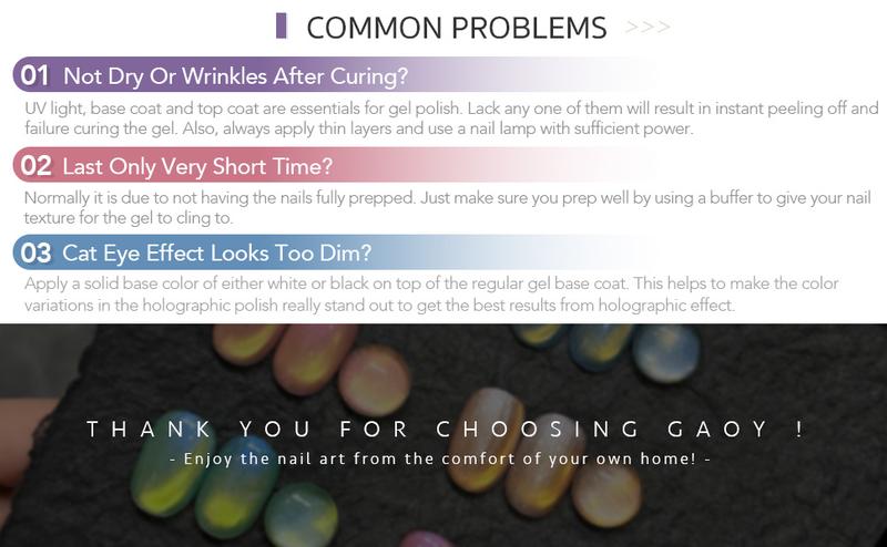 GAOY Cosmic Light-Year Glitter Cat Eye Gel Polish Kit with Magnet Holographic Nail Polish Set Soak Off UV Cure Gel for DIY Manicure at Home