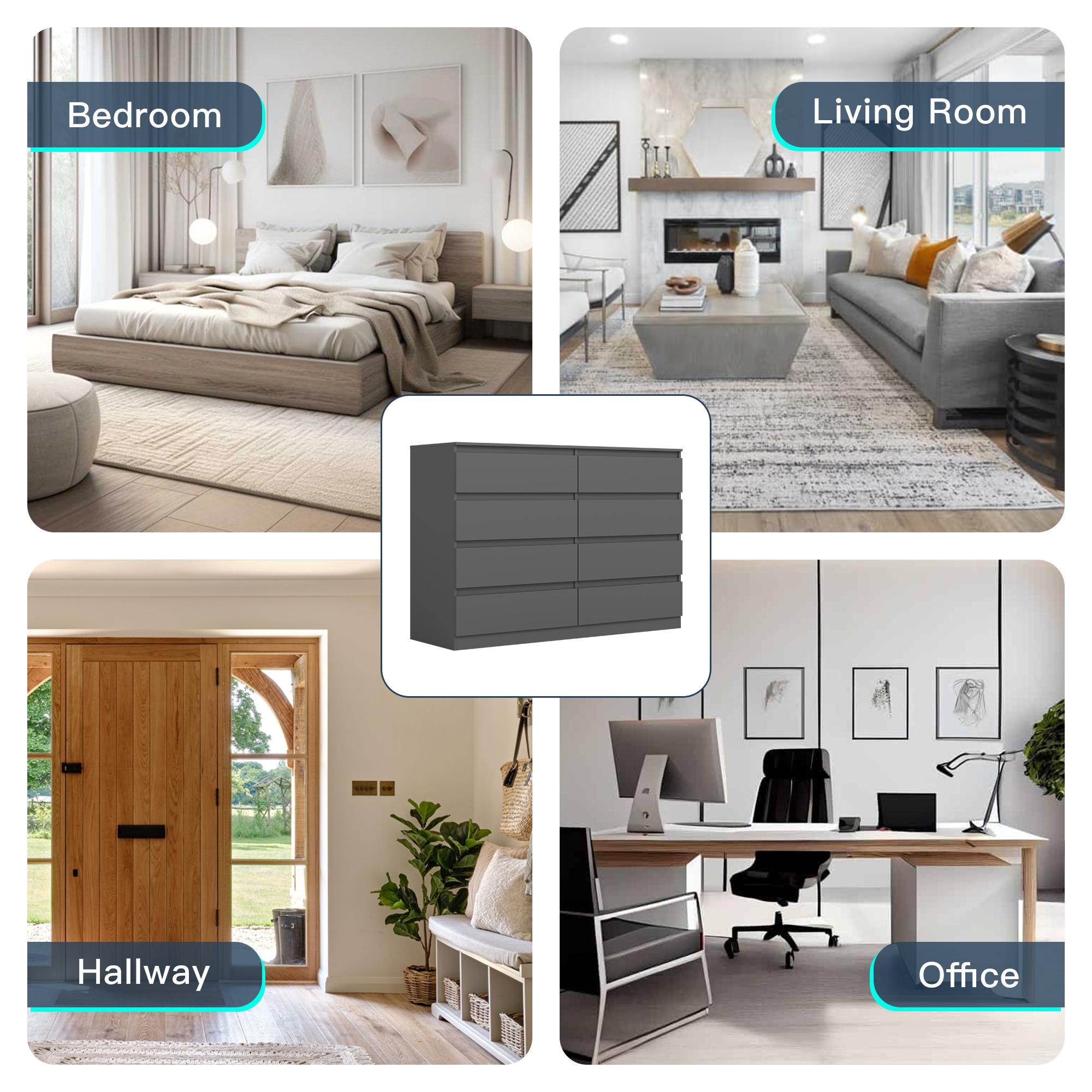 Spaco Modern 8 Drawer Dresser with Deep Drawer,Storage Wide Chest of Drawer,Wood Bedroom Dresser with Handle-Less Design,TV Dresser for Living Room Spaco Modern 8 Drawer Dresser with Deep Drawer,Storage Wide Chest of Drawer,Wood Bedroom Dresser with Handle-Less Design,TV Dresser for Living Room