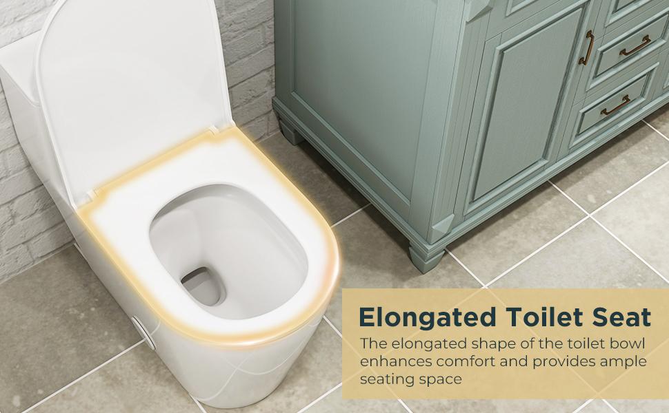 Compact One-Piece Elongated Toilet Dual Flush 1.1/1.6 GPF Siphon Flushing, 12 inch Rough-In, 16-1/8 inches Comfort Standard Height, Quiet Soft-Close Seat, Fully Skirted Easy-Clean Design Compact One-Piece Elongated Toilet Dual Flush 1.1/1.6 GPF Siphon Flushing, 12 inch Rough-In, 16-1/8 inches Comfort Standard Height, Quiet Soft-Close Seat, Fully Skirted Easy-Clean Design