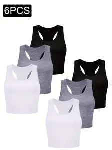 6PCS chest padded vest, comfortable and breathable, suitable for daily travel, sports, fitness and running