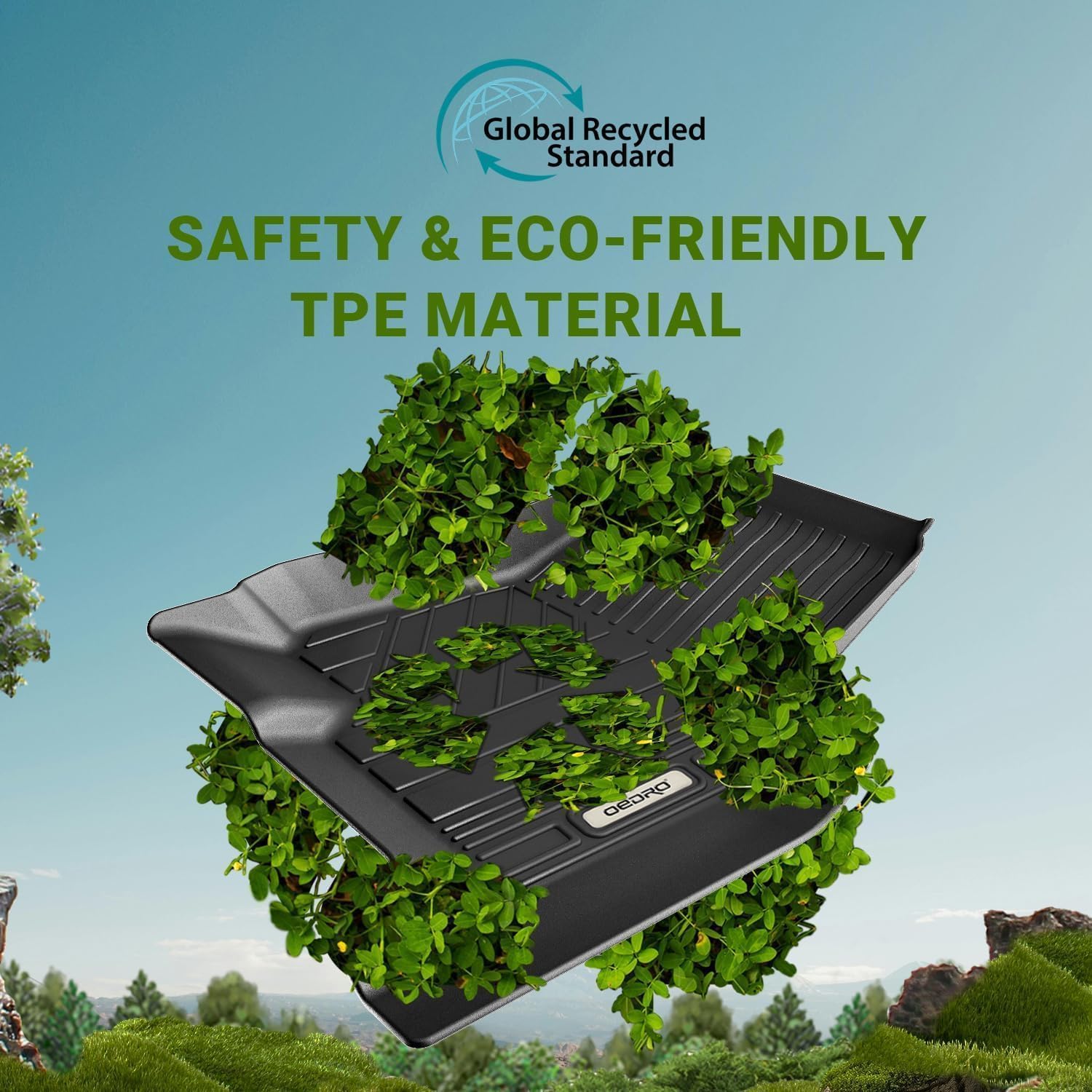 OEDRO Floor Mats Car Accessories for 2019-2024 Ram 1500 Classic Crew Cab/2013-2018 Dodge Ram 1500/2500/3500/2019-2024 Ram 1500 Classic (NOT for New Body) with 1st Bench Seats, Full Set Liners