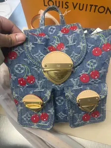 Pre-owned Louis Vuitton Denim Cherry Backpack|18818656WWL HD