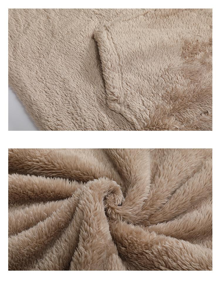 One piece Men's winter fleece thick casual loose and comfortable Arctic fleece hooded sweatshirt, Men's warm outerwear hooded clothes, Men's Solid Pocket Long Sleeve Fuzzy Hoodie, Cozy Fall Outfits