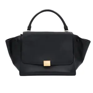Pre-owned Celine Leather Top Handle Bag Trapeze Big Black JM ZC144