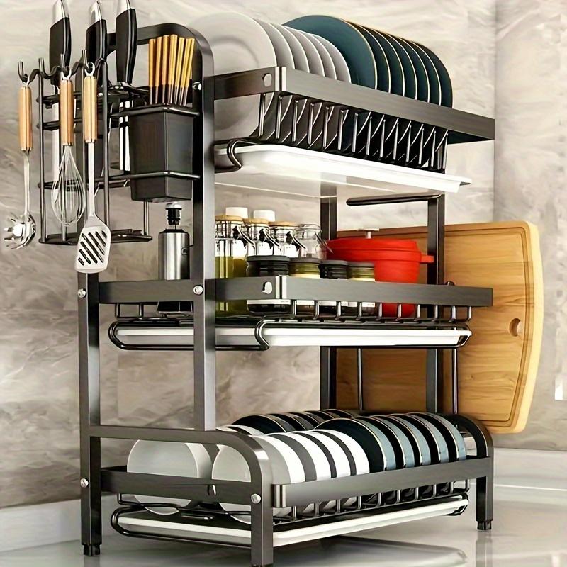 2026 Model Three-Tier Space-Saving Kitchen Countertop Dish Rack Kitchen ...
