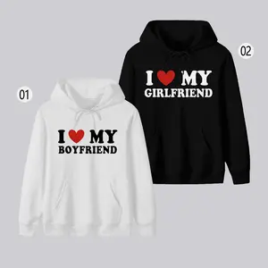 I Love My Girlfriend Boyfriend Hoodie Perfect Gift For Couples Cotton Material Couple Tops And Outfits Cozy Stylish Ever Hoodied Soft & Stylish Hoodies