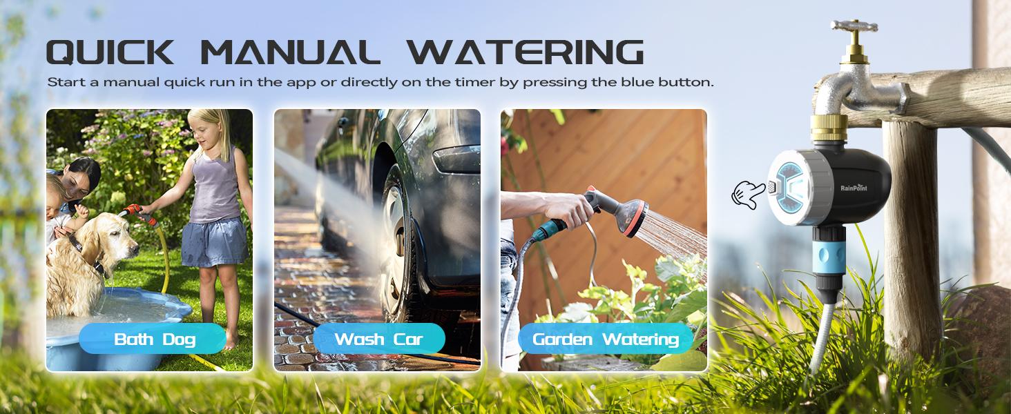 RainPoint WiFi Water Timer V2 2025 Release Brass Inlet Smart Hose Faucet Timer Automatic Irrigation System Controller with APP Control via 2.4Ghz WiFi and Bluetooth