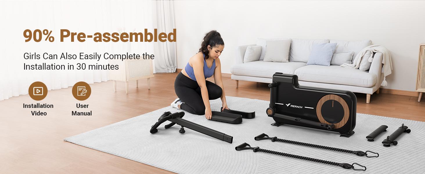 Merach Elliptical Machines with Merach App Compact Exercise Machine Hyper-Quiet Magnetic Driving System 16 Resistance Levels 330LBS Loading Capacity Home Fitness Equipment Cardio Trainer Summervibes