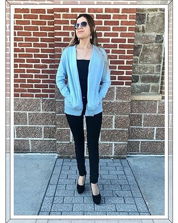 Imily Bela Womens Cardigan Sweater Long Sleeve Open Front Knit Cardigan Sweater with Pockets