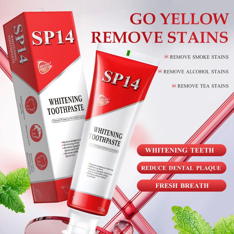 SP14 Upgraded Whitening Toothpaste with Niacinamide Tackles Tough Stains Promotes Oral Health 120g