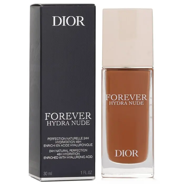 Christian Dior Forever Hydra Nude Cosmetic Foundation Fluid - Moisturize with Hyaluronic Acid, Radiance Boost, Buildable Coverage - #6N, Hydrate, Makeup