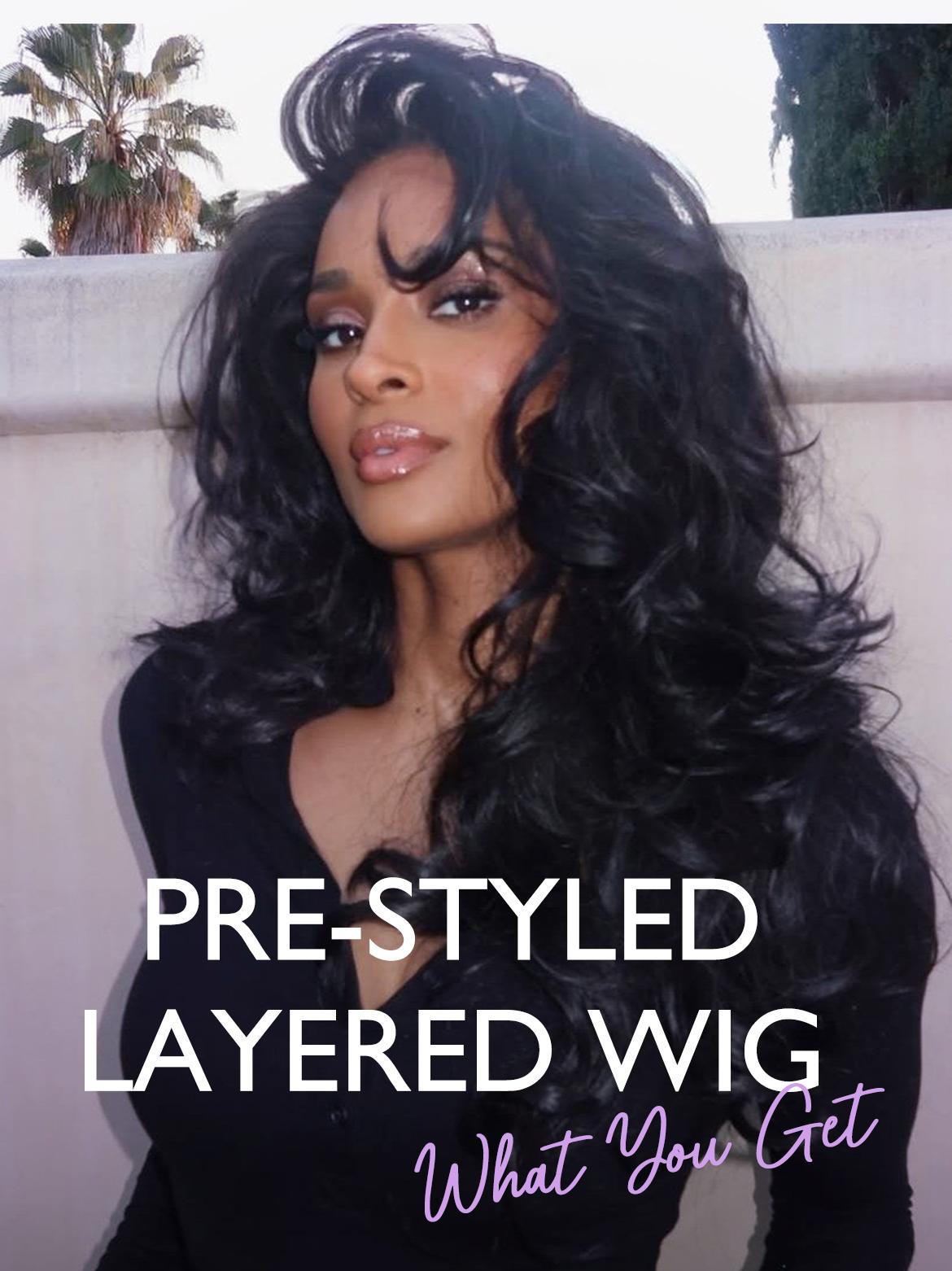 [Must-Have Wig] Wavymy Pre-Styled Butterfly Cut Layer Yaki Straight Natural Wave V Part&Half Wig Beginner Friendly Glueless No Lace Easy Install 250% Density 100% Human Hair Natural Realistic Hairline Comfortable Protective Styling Daily