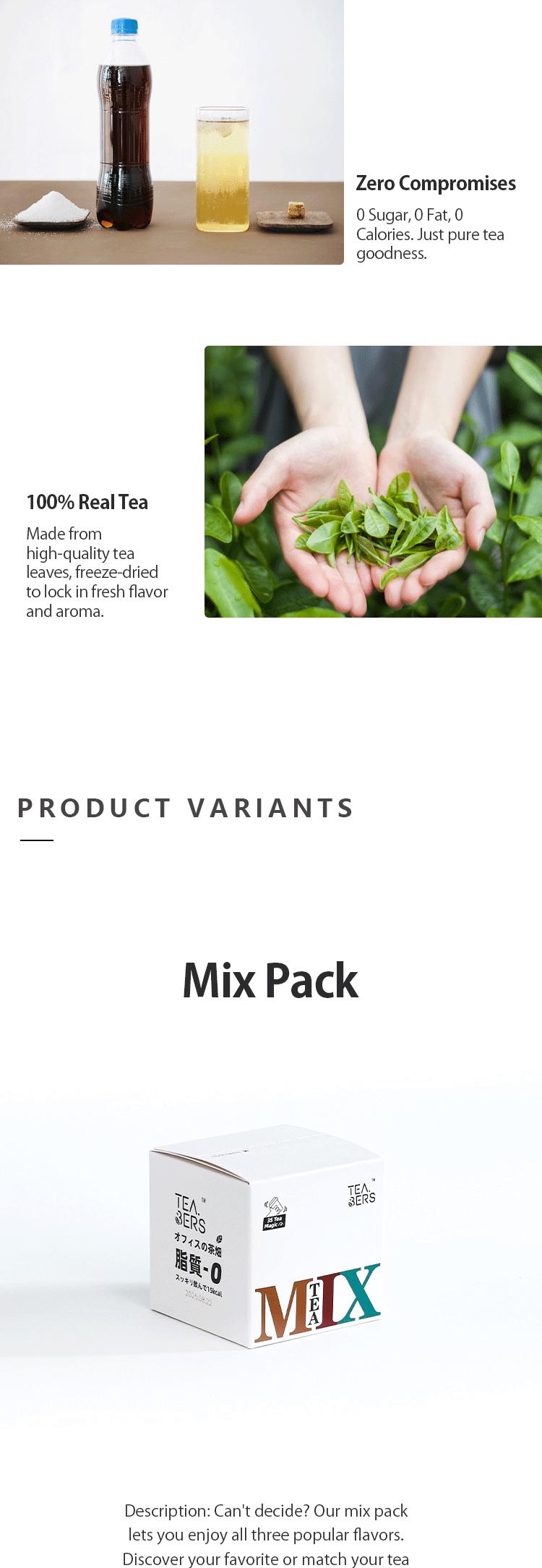 Teabers 15g Mixed Tea Cubes Freeze-Dried Instant Ceylon Oolong Jasmine Tea-0 Sugar 0 Fat 0 Calories Premium Healthy Beverage Herbal Zen Green Matcha Black