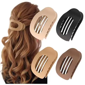 【flats clip】4pcs Solid Color Flat Hair Clips Set – Minimalist Acrylic Barrettes for Women, Strong Hold Claw Clips for Thick or Thin Hair | Elegant, No-Crease, Daily & Party Styling Accessories