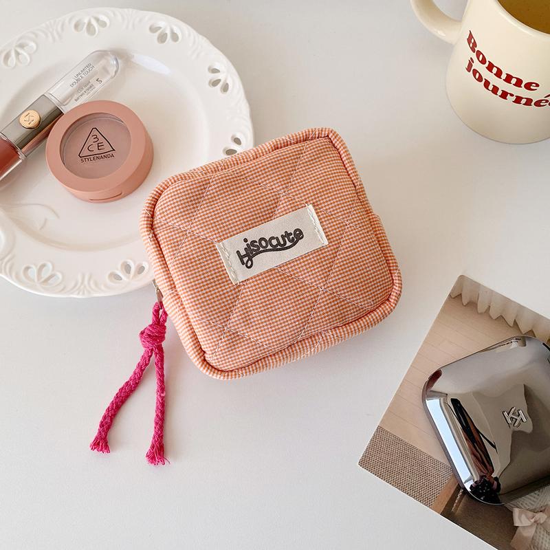 Plaid Pattern Makeup Bag,Portable Cosmetic Storage Bag with Zipper,Versatile Makeup Organizer Pouch for Travel & Daily Used, Makeup Brushes Organizer,Gifts For Women