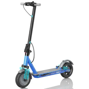 10 Inch Electric Scooter for Adults V9 Solid Tires Front Rear Hydraulic Suspension 350W Brushless Motor 19MPH Speed 20 Mile Range 3 Speed Foldable App Control Lights Electric Scooter with Suspension