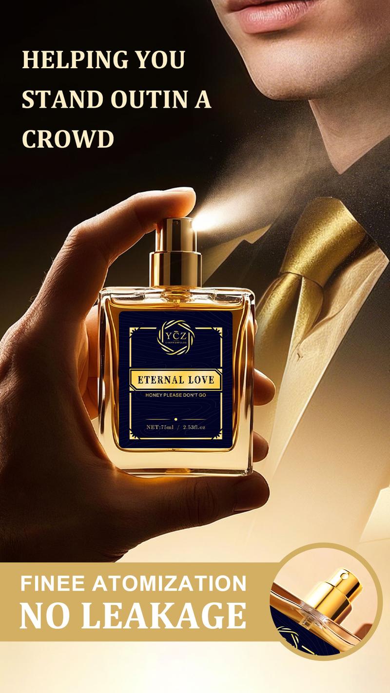 YCZ Eternal Love Perfume for Men Eau De Parfum with Musk Vanilla Lemon Notes 75ML Professional Nightclub Edition Modern Versatile Fragrance Extrait Intense Scent Lightweight Cologne