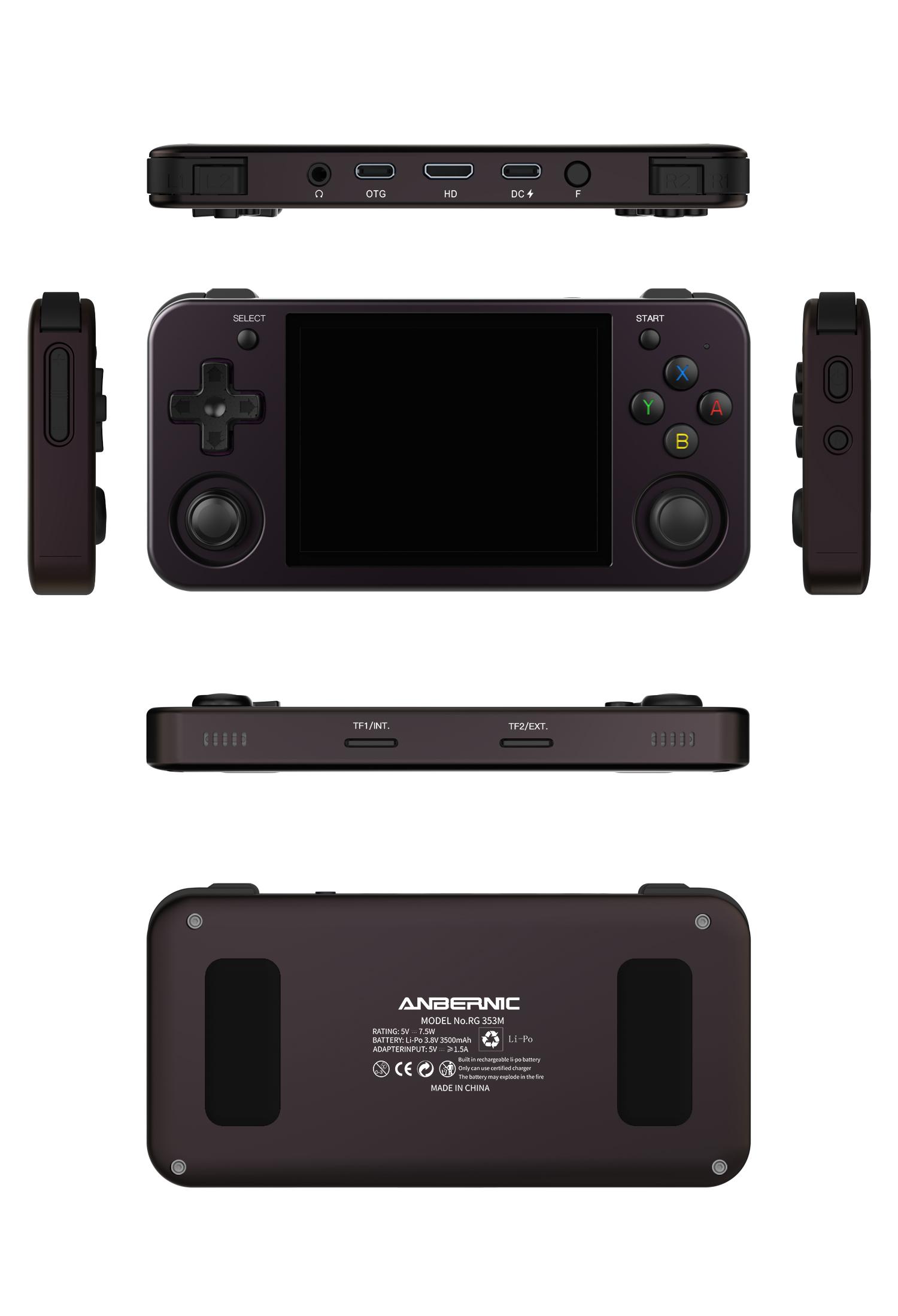 Anbernic RG353M Handheld Game Console【Buy 1 Get 1 HDMI 4K Cable+1 Fancy Case+1 Screen Protector+1 Type-C Cable 】Aluminum Alloy Metal Dual OS Android 11 Linux System 5G WiFi 4.2 Bluetooth HDMI Touch Screen Ready to Play Durability