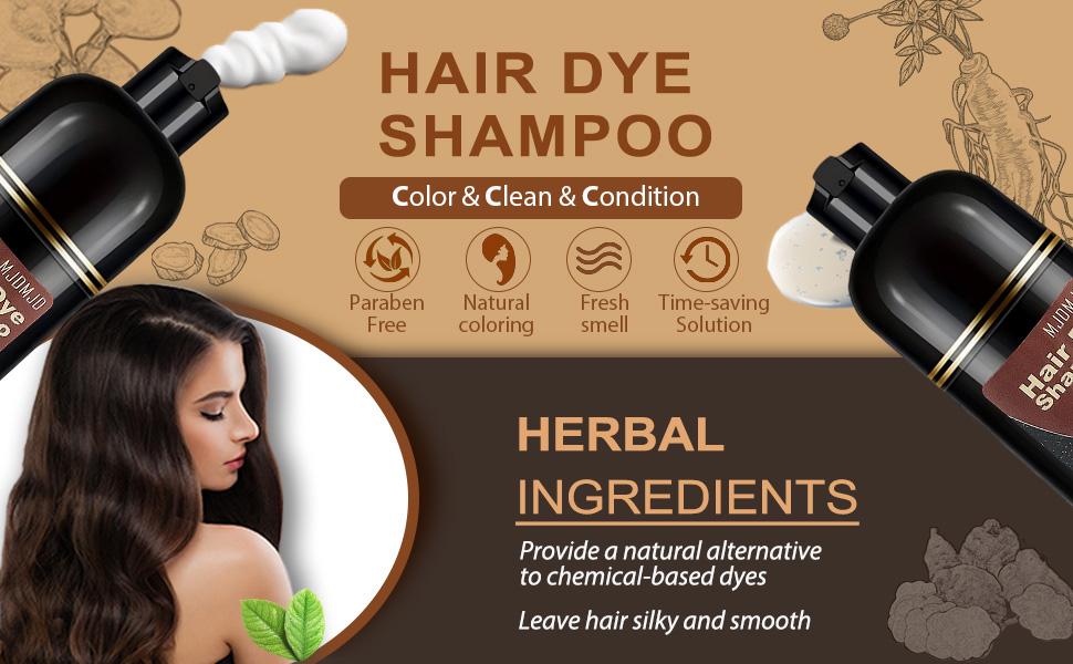 Dark Chocolate 5-in-1 Hair Dye Shampoo – Natural Herbal Formula for Gray Hair Coverage, Instant Hair Color in Minutes, Long-Lasting Color for All Hair Types & Root Touch Up, 500ml Dark Chocolate 5-in-1 Hair Dye Shampoo – Natural Herbal Formula for Gray Hair Coverage, Instant Hair Color in Minutes, Long-Lasting Color for All Hair Types & Root Touch Up, 500ml