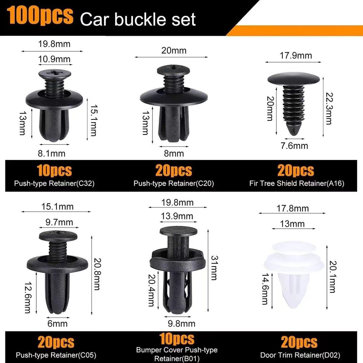 HE26 100pcs Universal Expansion Screw Clips Set for Automobiles Mudguard Leaf Plates Door Panel Clips C05 C20 C32 B01 D02 A16 Car Accessories HE26 100pcs Universal Expansion Screw Clips Set for Automobiles Mudguard Leaf Plates Door Panel Clips C05 C20 C32 B01 D02 A16 Car Accessories
