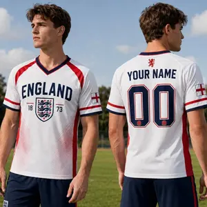 Custom England Soccer Women Crop Top Jersey, Custom Name Number Football Shirt for Men, Support Football Team Outfit, Gift for Soccer Fan