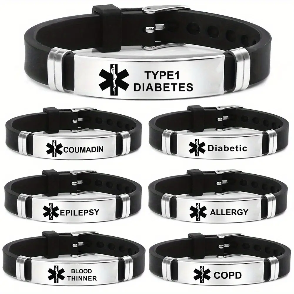 Men's Adjustable Stainless Steel-Silicone Bracelet, Durable, Comfortable, Everyday Wear, Allergy-Friendly Fashion Accessory