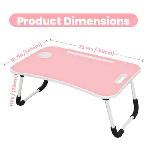 VQN Laptop Bed Desk, Portable Foldable Laptop Table,  Storage Drawer and Cup Holder, for Bed/Couch Working, Reading