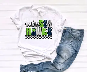 Seahawks Checker Star DTF