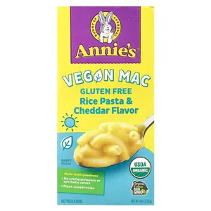 Annie's Homegrown Vegan Mac, Rice Pasta & Cheddar, 6 oz (170 g)