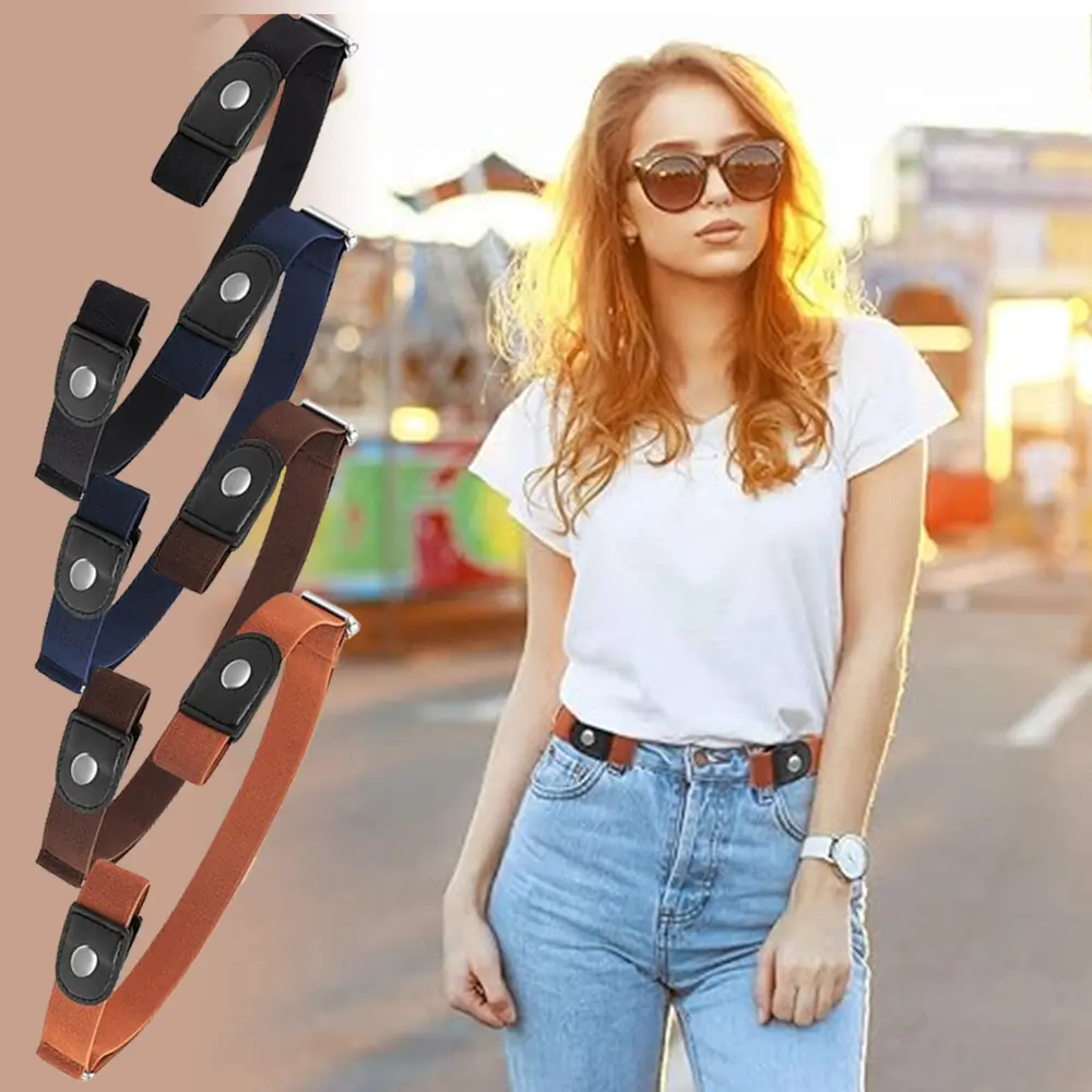 3pcs Invisible No-Buckle Elastic Waist Adjustable Belts, Multi-Color Strap Belt for All Pants - Ideal for Fitness Body Shaping