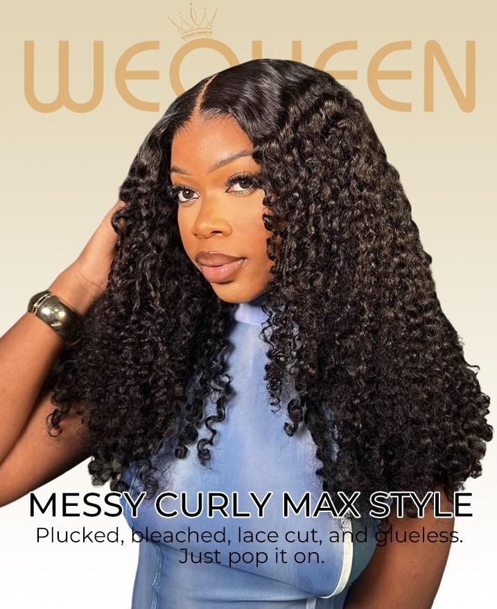 [Wequeen] 5x5 HD Lace Wig Messy Curly Bohemian Curly Flowy Boho Vibes Glueless Pre Cut Beginner Friendly Hair Breathable Cap Natural Look