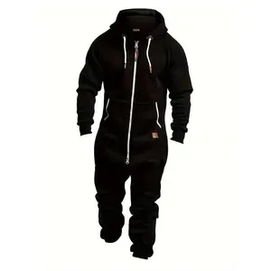 New 2024Fall/Winter Men's Hooded Fleece Onesie for Fashion and Casual Clothingdandy