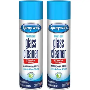 Sprayway 23 oz. Glass Cleaner use on windows, mirrors and other glass surfaces, Dissolves Tough Grease Grit and Grime, Heavy Duty Streak-Free Shine for Glass Windows Mirrors, Ammonia Free Formula with Fresh Scent