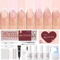 224 pcs Short Almond All in One Uv Press On Kit