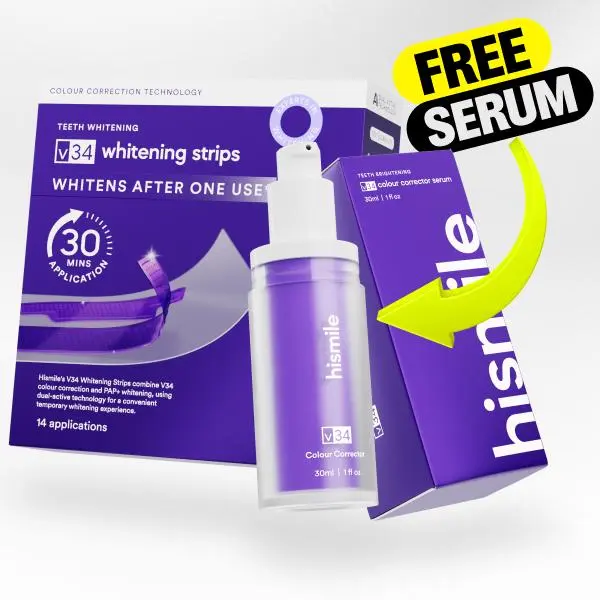 The Viral V34 Duo - Tooth Stain Concealer, Teeth Brightening Booster, Purple Toothpaste, Colour Correcting, Hismile V34
