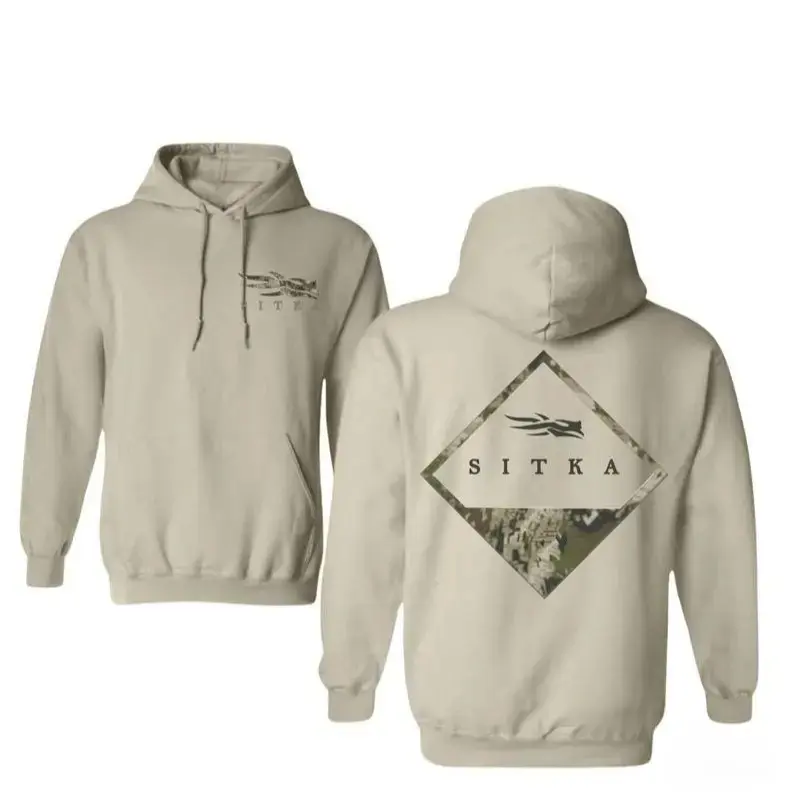 SITKA Hunting Hoodie, Camo Logo Hoodie, Outdoor Hunter Hoodie, Deer Hunting Hoodie, Gift for Hunters, Menswear Graphic Tee