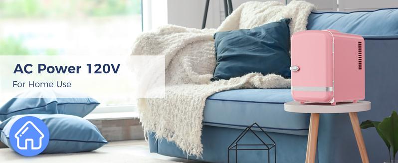Antarctic Star 4L Mini Fridge Thermoelectric Cooler & Warmer, Portable Cooler for Skincare/Meds/Drinks, 12V DC/120V AC, 15-20℃ Cooling & 55-65℃ Heating, Pink