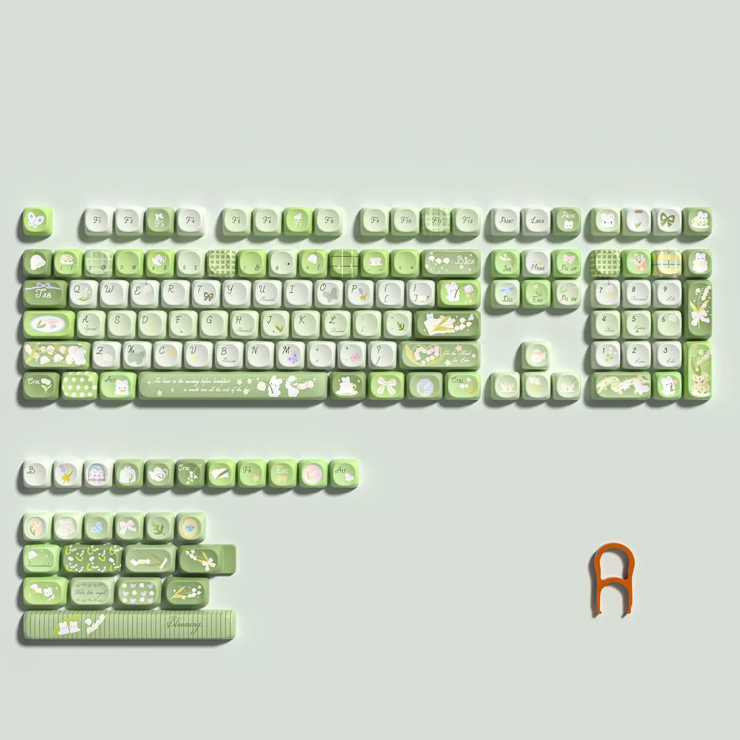 Womier PBT Keycap Set, MOA Profile Dye-Sub Custom Keyboard Keycap for Cherry MX Switch US Layout Mechanical Keyboard
