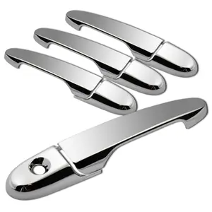 4PCS Chrome Door Handle Covers Caps Trim Compatible with 2006 - 2013 CHEVY IMPALA / 2005 - 2010 CHEVY COBALT ( WITH OUT PASSENGER KEY HOLES )