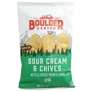 Boulder Canyon Kettle Style Potato Chips, Sour Cream & Chives, 6.5 oz (184.3 g)