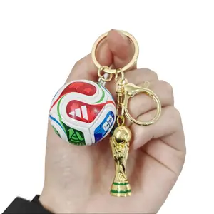 Football Keychain Pendant, Detailed Trophy Decoration, 2026 Usa Canada Mexico World Cup Memorial Gift, Unisex Present, Stylish Keychain